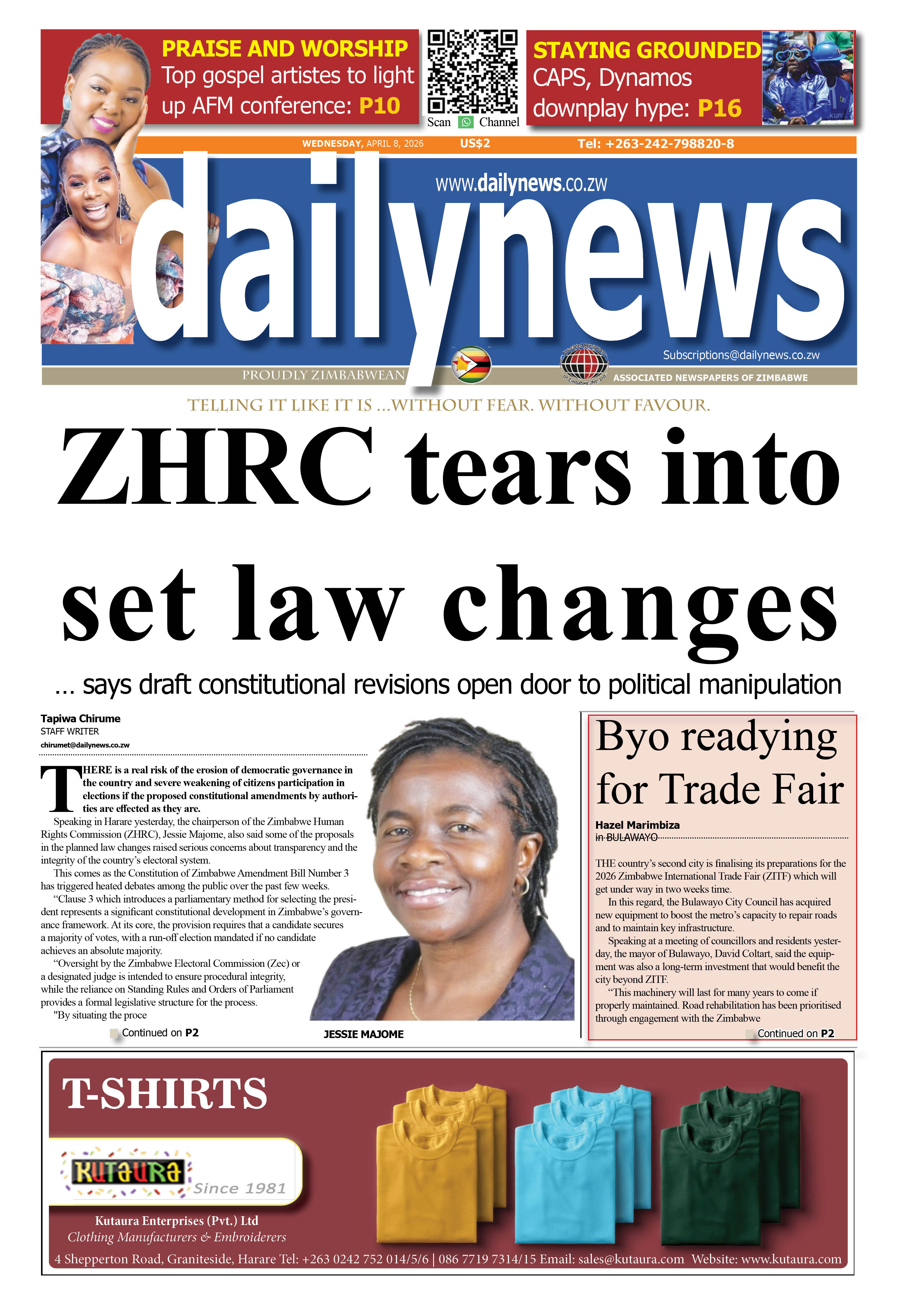 Wednesday 8 April  2026